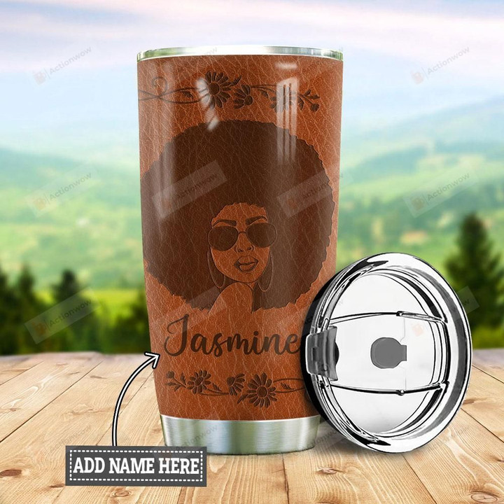 Personalized Black Queen Leather Style Stainless Steel Tumbler, Tumbler Cups For Coffee/Tea, Great Customized Gifts For Birthday Christmas Thanksgiving