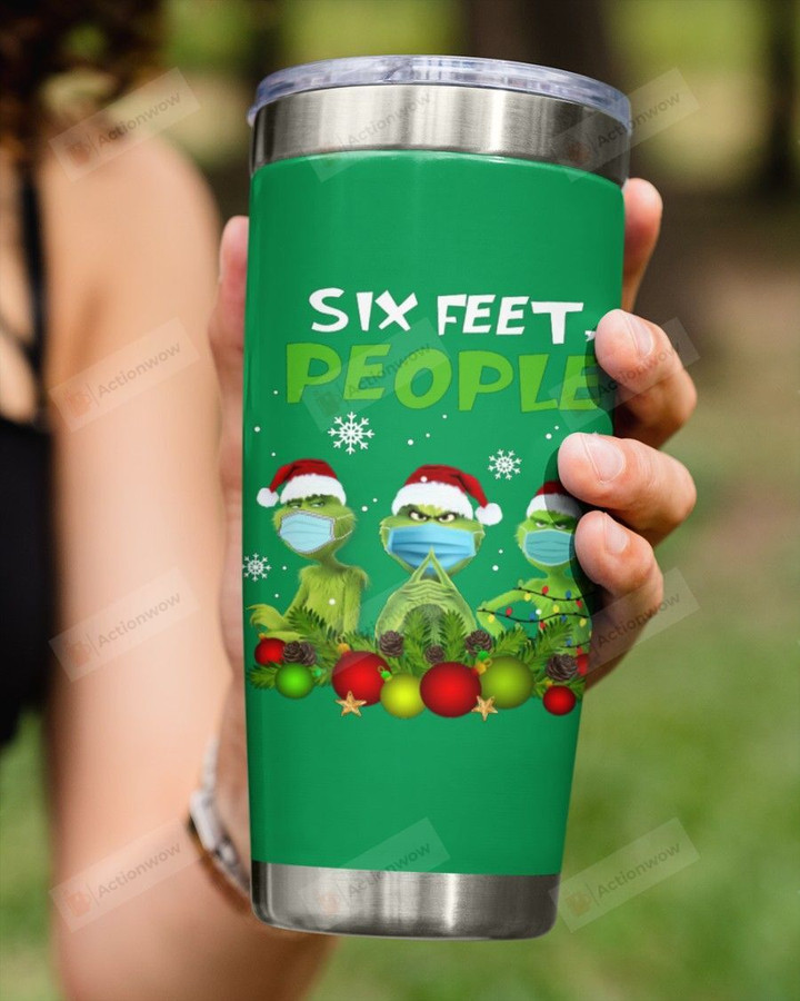 Christmas Six Feet People, Grinch In Green Art Stainless Steel Tumbler Cup For Coffee/Tea