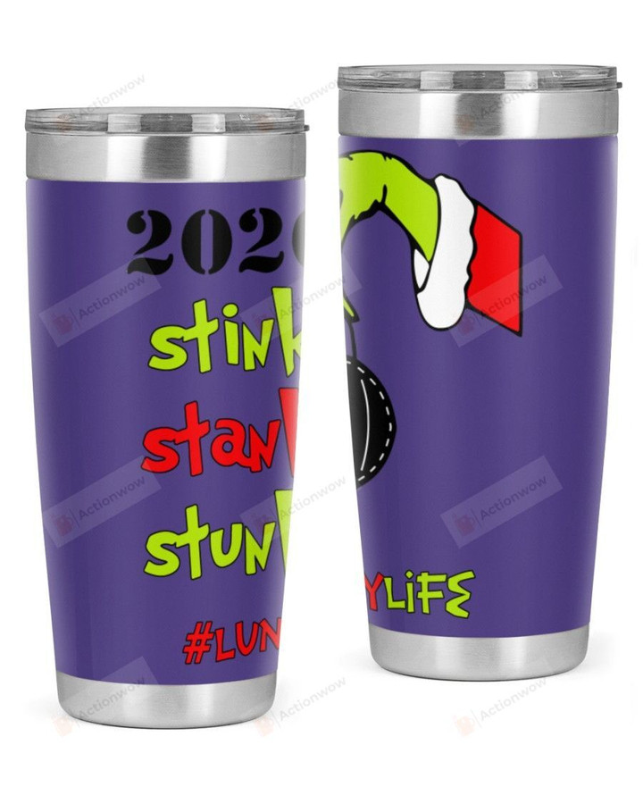 Lunch Lady, The Grinch Christmas Stainless Steel Tumbler, Tumbler Cups For Coffee/Tea