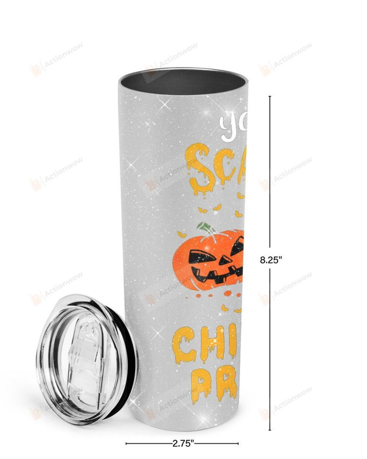 You Can't Scare Me I'm A Childcare Provider Pumpkin And Books Stainless Steel Tumbler, Tumbler Cups For Coffee/Tea