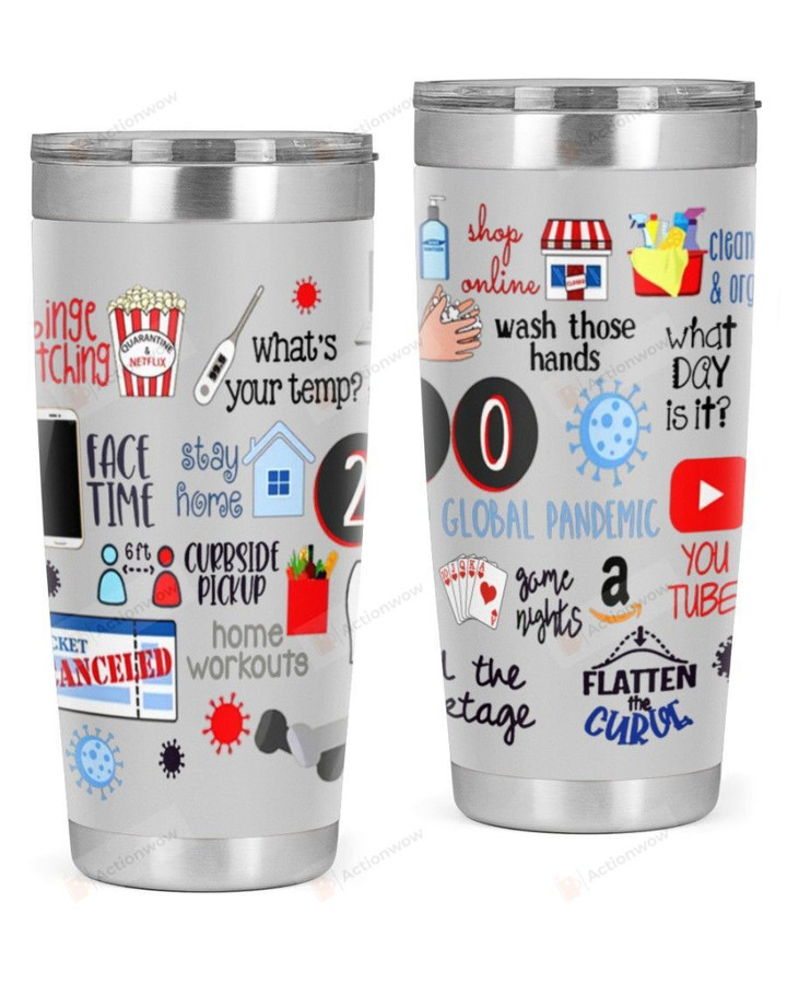 Covid Epedemic, Shop Online, Wash Those Hands, Global Pandemic Stainless Steel Tumbler, Tumbler Cups For Coffee/Tea