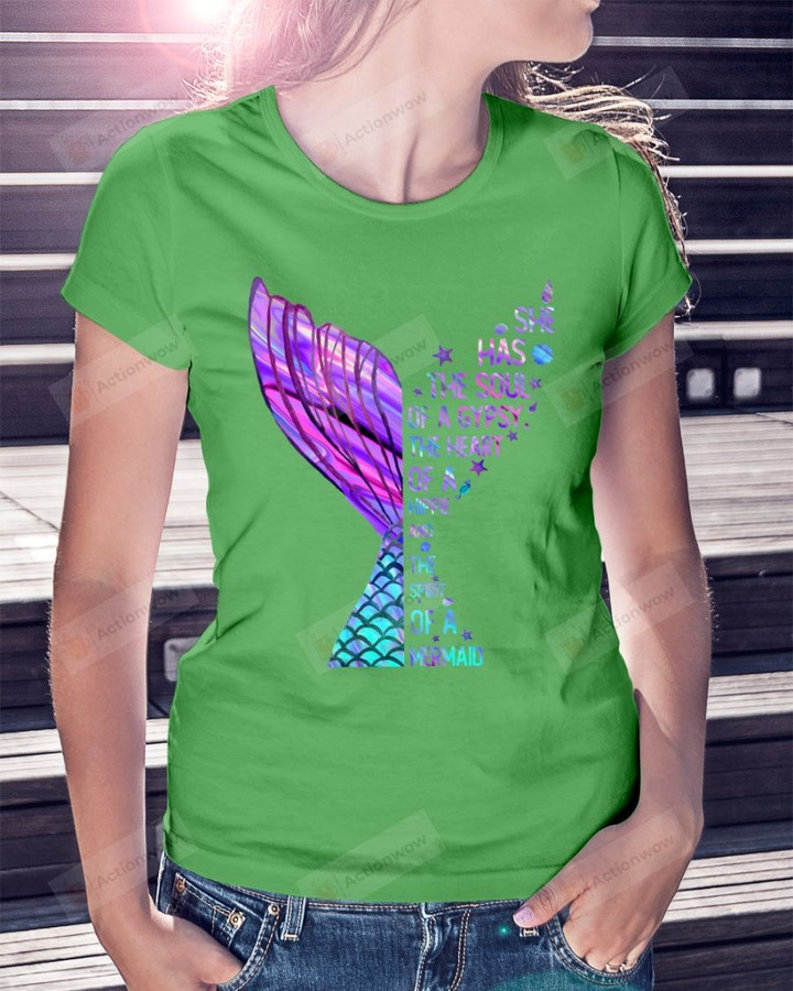 Holo Mermaid Tail Soul Of A Gypsy Short-Sleeves Tshirt, Pullover Hoodie, Great Gift For Thanksgiving Birthday Christmas