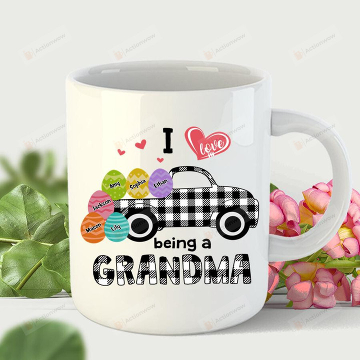 I Love Being A Grandma Easter Truck Mug Gifts For Her, Mother's Day ,Birthday, Anniversary Ceramic Coffee Mug 11-15 Oz