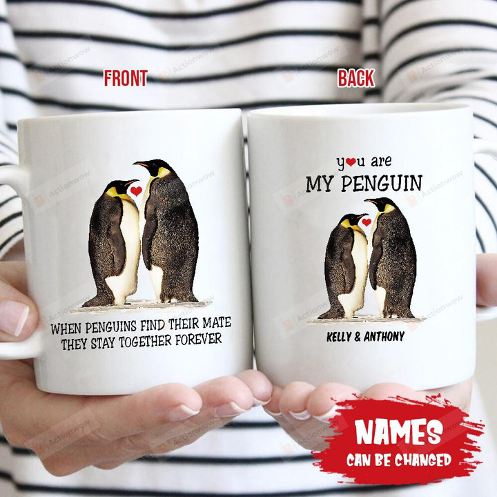 Personalized Penguins - Stay Together Forever Mug, Happy Valentine's Day Gifts For Birthday, Thanksgiving Customized Name Ceramic Coffee 11-15 Oz Mug