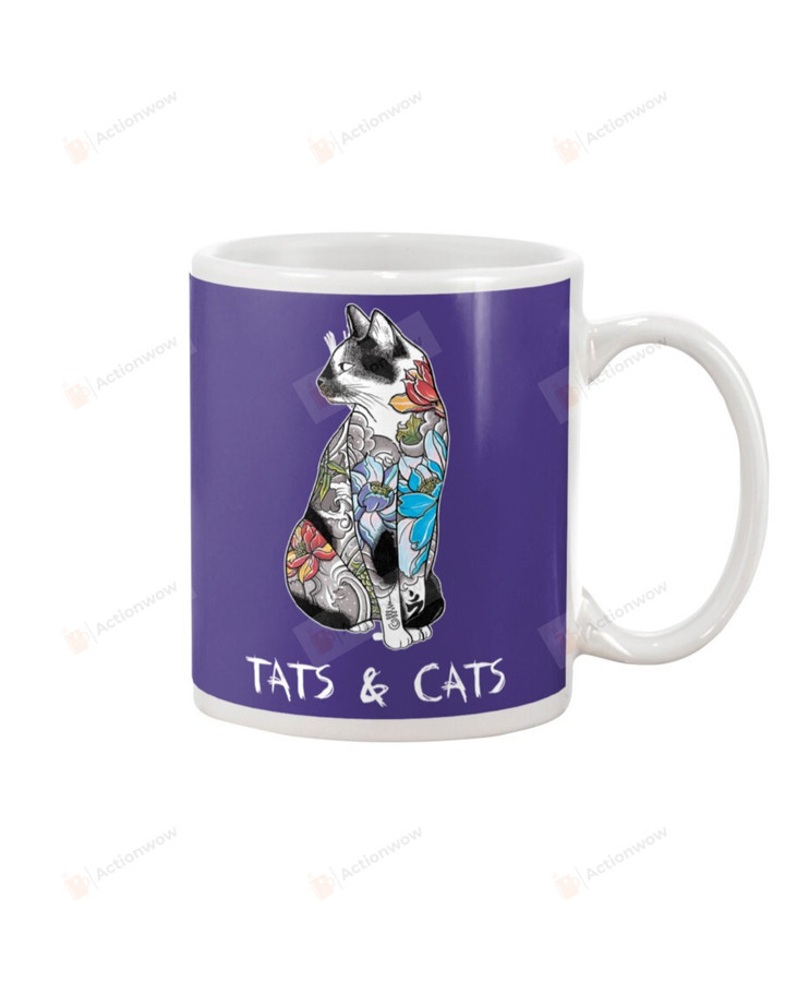 Tats And Cats Ceramic Mug Great Customized Gifts For Birthday Christmas Thanksgiving Father's Day 11 Oz 15 Oz Coffee Mug