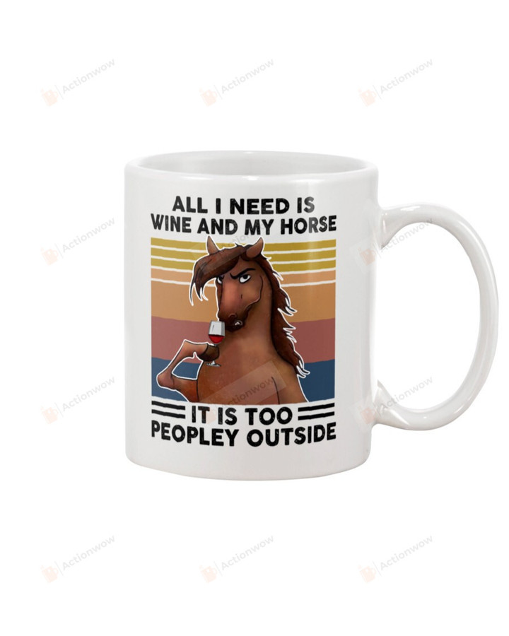 All I Need Is Wine And My Horse White Mugs Ceramic Mug Great Customized Gifts For Birthday Christmas Thanksgiving 11 Oz 15 Oz Coffee Mug