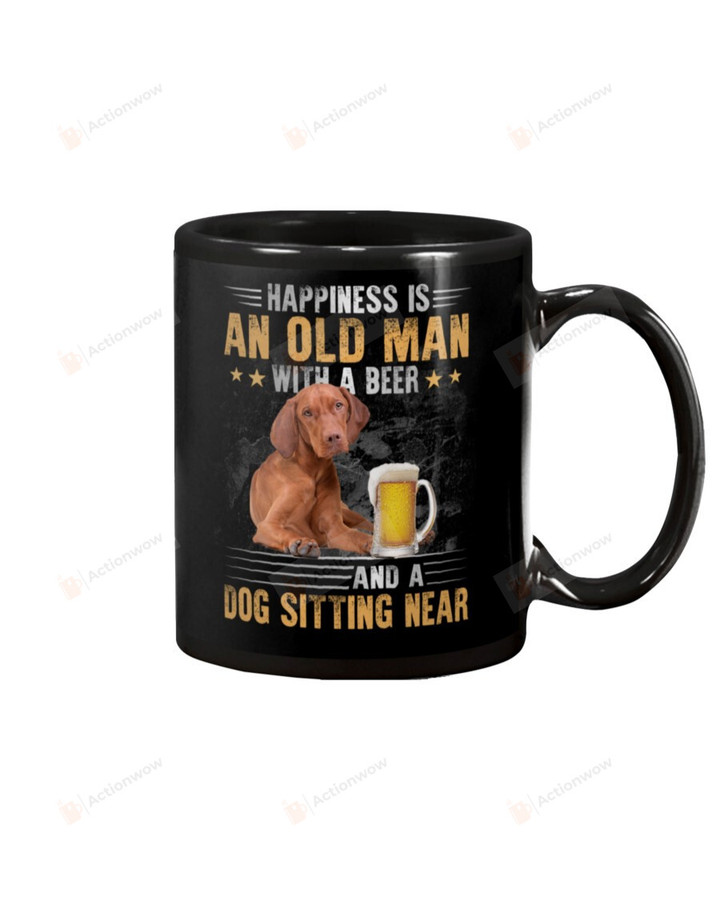 Vizsla Old Man With A Dog Mug Gifts For Dog Mom, Dog Dad , Dog Lover, Birthday, Thanksgiving Anniversary Ceramic Coffee 11-15 Oz