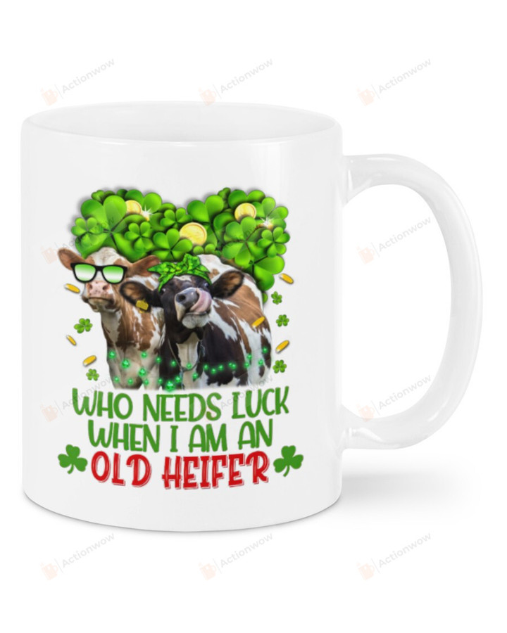 Cows Shamrock Who Need Luck Mug Patrick's Day , Gifts For Birthday, Thanksgiving Anniversary Ceramic Coffee 11-15 Oz