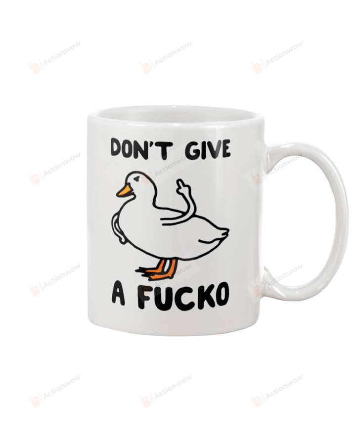 Duck Don't Give A Fucko Mug Gifts For Animal Lovers, Birthday, Anniversary Ceramic Coffee Mug 11-15 Oz