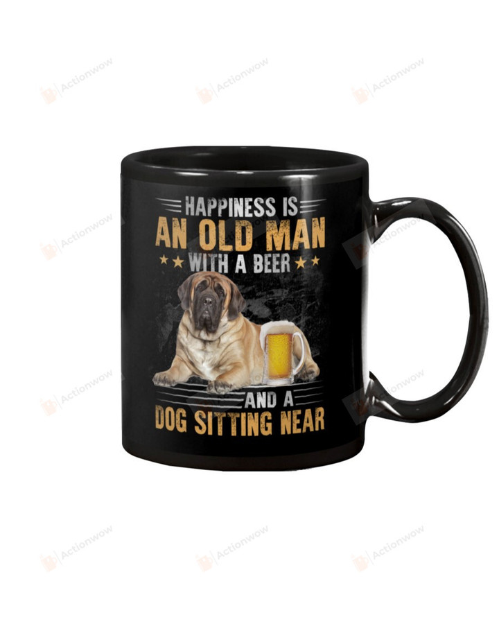 English Mastiff Old Man With A Dog Mug Gifts For Dog Mom, Dog Dad , Dog Lover, Birthday, Thanksgiving Anniversary Ceramic Coffee 11-15 Oz