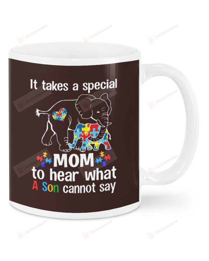 A special Mom To Hear A Son Cannot Say Elephants White Mugs Ceramic Mug 11 Oz 15 Oz Coffee Mug, Great Gifts For Thanksgiving Birthday Christmas