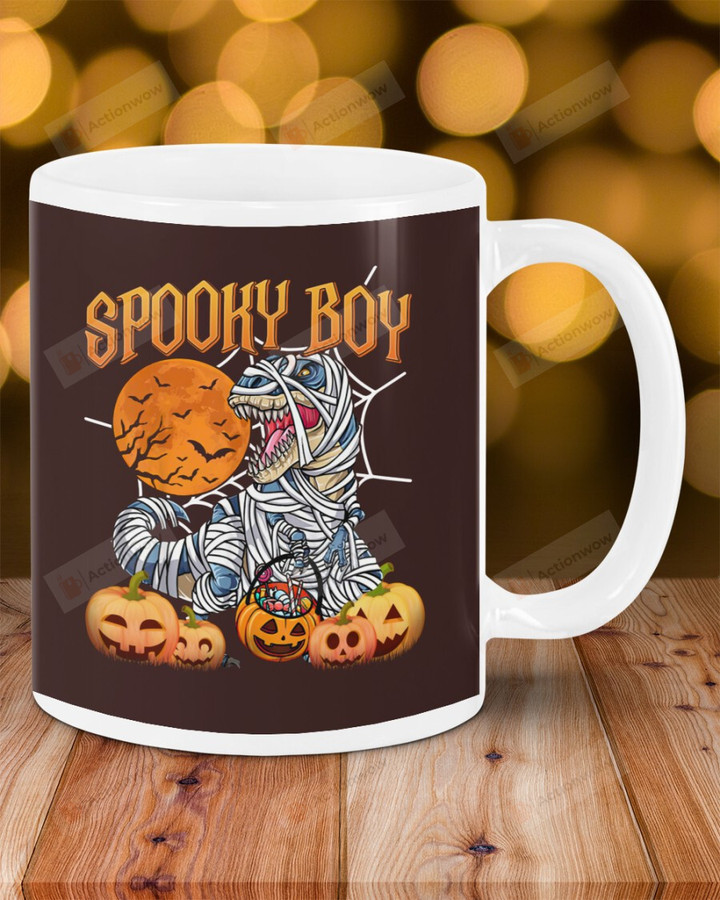 Spooky Boy Halloween Pumpkin And Web Mugs Ceramic Mug 11 Oz 15 Oz Coffee Mug