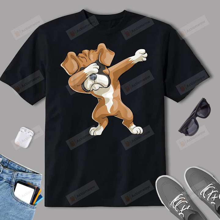 Dabbing Boxer Dog Gift Funny Dab Gift Puppy Kids Men T-Shirt