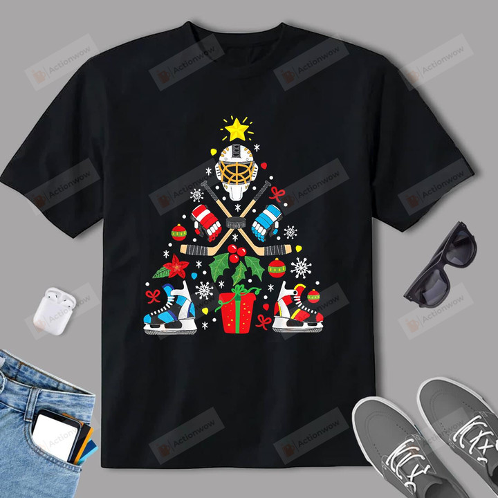 Ice Hockey Christmas Ornament Tree Funny Gift T-Shirt