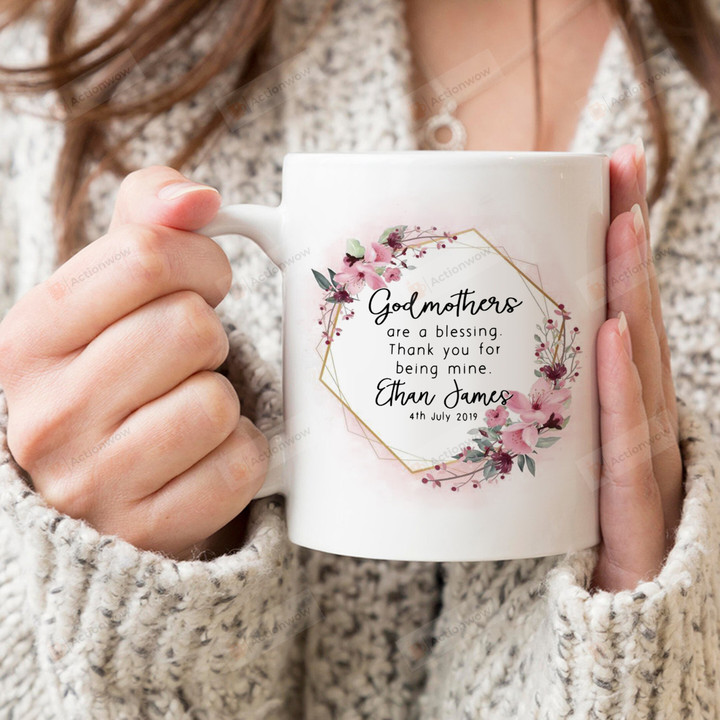 Personalized Godmother Are A Blessing Thank You Mug Gifts For Her, Mother's Day ,Birthday, Anniversary Customized Ceramic Coffee 11-15 Oz