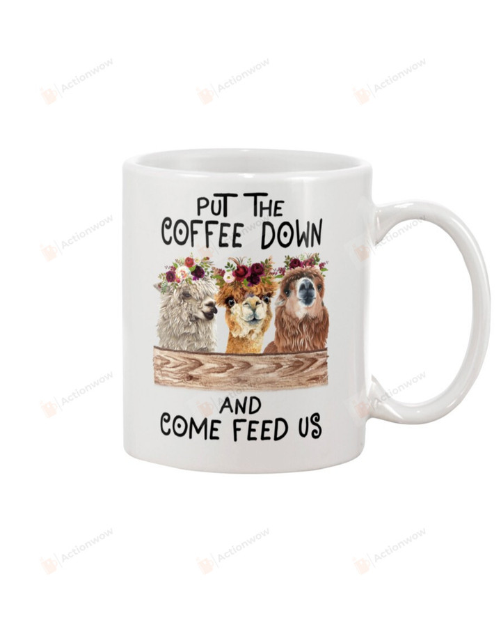 Put The Coffee Down Alpaca Mug Gifts For Birthday, Anniversary Ceramic Coffee 11-15 Oz