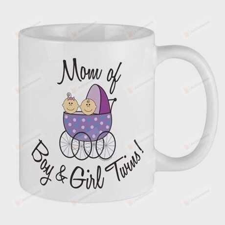 Mom Of Boy & Girls Twins Mug Twins Mom Mug Twin Mom Gifts Gifts For New Mom Best Gifts For Mother's Day Birthday Christmas