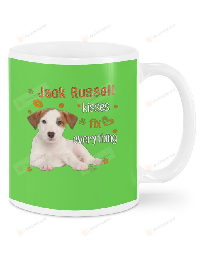 Jack Russell Terrier Kisses Fix Everything Ceramic Mug Great Customized Gifts For Birthday Christmas Thanksgiving 11 Oz 15 Oz Coffee Mug