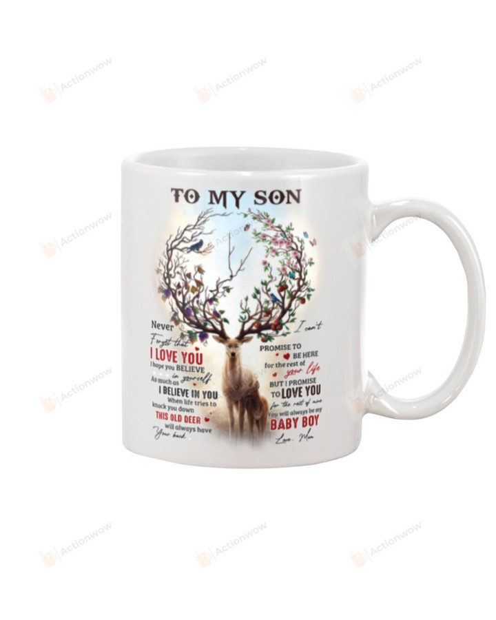 Personalized To My Son Mug From Mom Never Forget That I Love U Deer Mom  Gifts For Birthday, Thanksgiving Anniversary Customized Name Ceramic Coffee 11-15 Oz