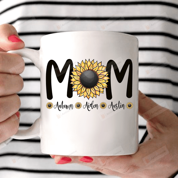 Personalized Mom Sunflower Gift For Mom  Ceramic Mug Great Customized Gifts For Birthday Christmas Thanksgiving 11 Oz 15 Oz Coffee Mug
