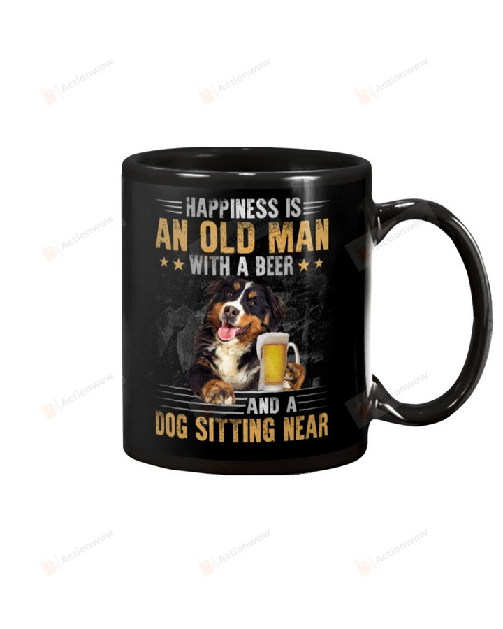 Bernese Mountain Old Man With A Dog Mug Gifts For Dog Mom, Dog Dad , Dog Lover, Birthday, Thanksgiving Anniversary Ceramic Coffee 11-15 Oz