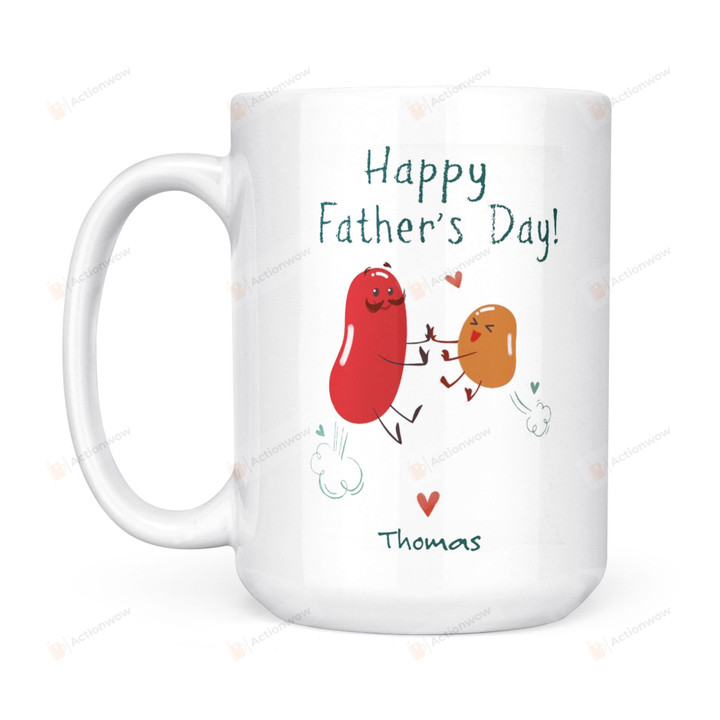 Personalized Happy Father's Day Funny Beans White Mugs Ceramic Mug Great Customized Gifts For Birthday Christmas Thanksgiving Father's Day 11 Oz 15 Oz Coffee Mug