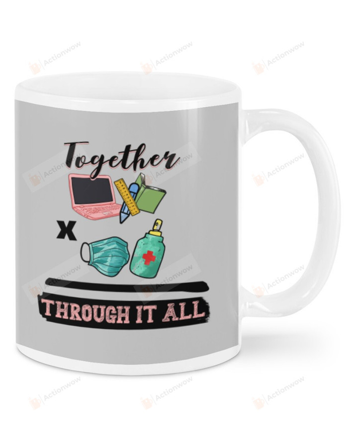 Together Multiply Thought It All, Laptop With Book And Sanitizer Mugs Ceramic Mug 11 Oz 15 Oz Coffee Mug