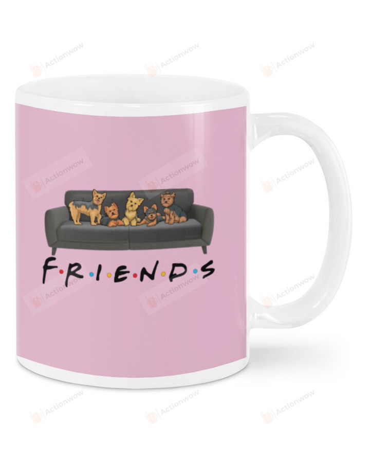 Yorkshire Terrier Friends White Mugs Ceramic Mug 11 Oz 15 Oz Coffee Mug, Great Gifts For Thanksgiving Birthday Christmas