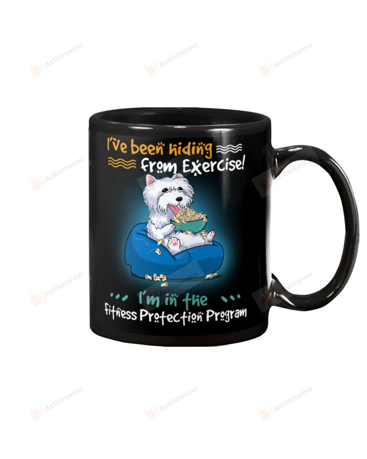 Westie I've Been Hiding From Exercise Mug Gifts For Dog Mom, Dog Dad , Dog Lover, Birthday, Thanksgiving Anniversary Ceramic Coffee 11-15 Oz