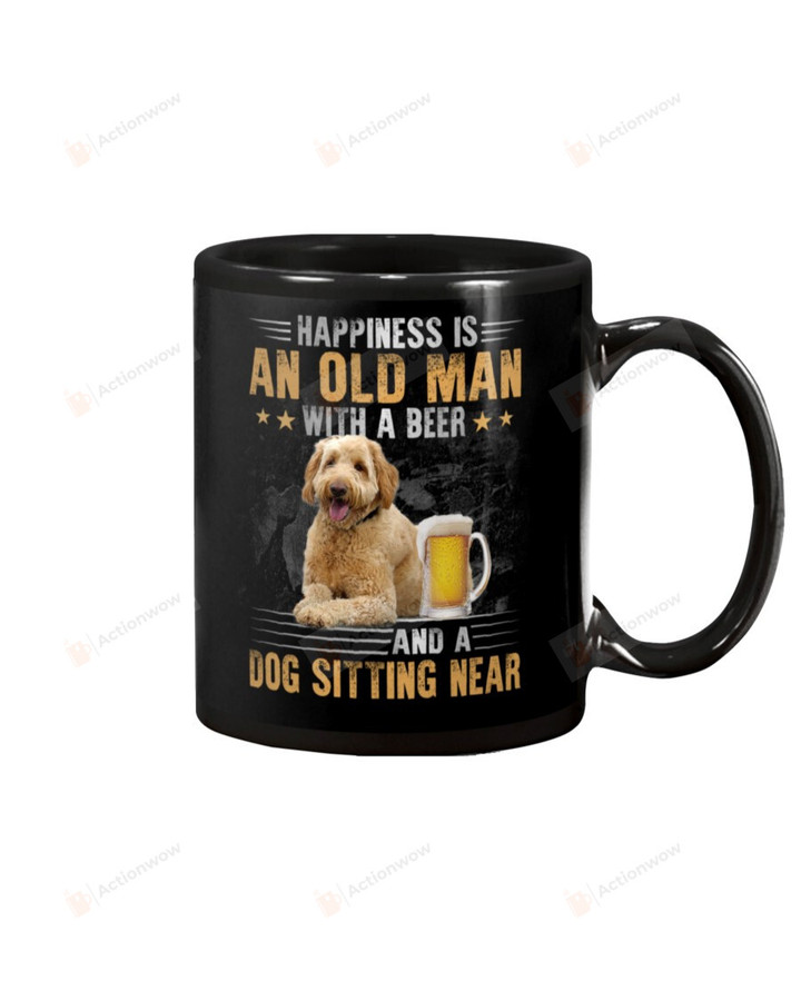 Goldendoodle Old Man With A Dog Mug Gifts For Dog Mom, Dog Dad , Dog Lover, Birthday, Thanksgiving Anniversary Ceramic Coffee 11-15 Oz