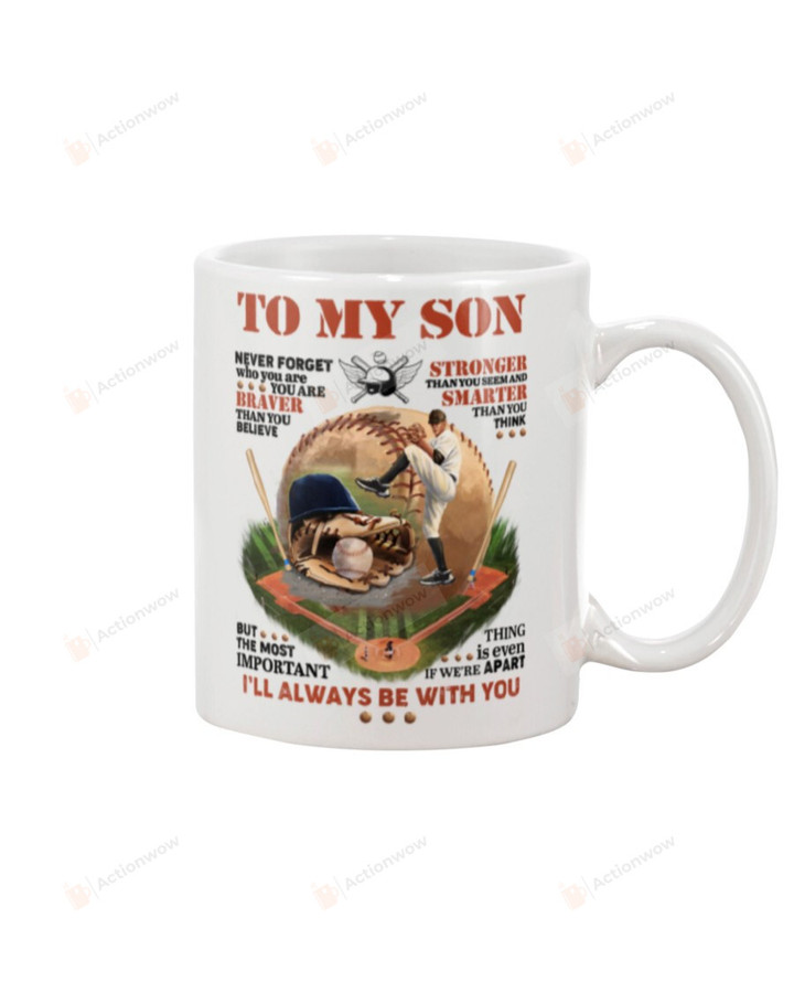 Personalized To My Son Mug Never Forget Who U Are Baseball Dad Gifts For Birthday, Thanksgiving Anniversary Customized Name Ceramic Coffee 11-15 Oz