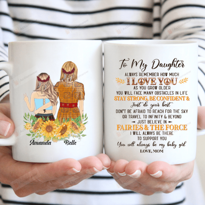 Personalized To My Daughter Coffee Mug Always Remember How Much I Love You Sunflower Quote Mug For Daughter From Mom For Mother's Day Birthday Anniversary