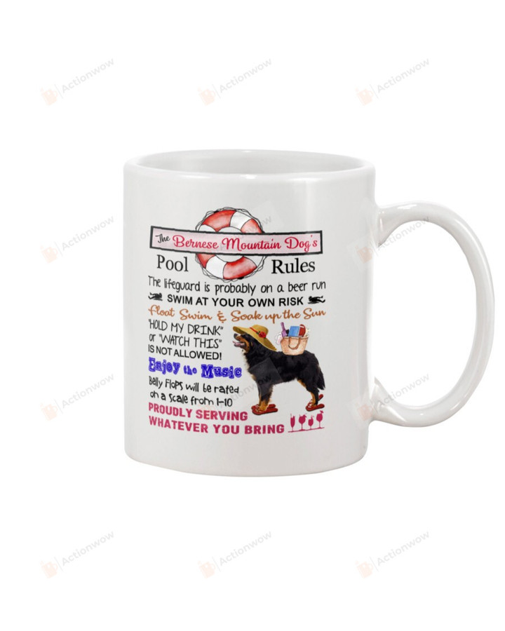 Bernese Mountain Dog Pool Rule Mug Gifts For Birthday, Anniversary Ceramic Coffee 11-15 Oz