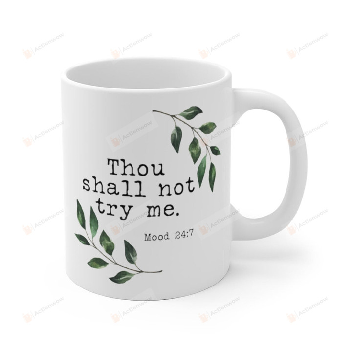 Funny Gifts to Mom Thou Shall Not Try Me Mug Coffee Mug Gifts for Mom Best Mother's Day Mug Gifts for Mom from Son Daughter Bible Mom Gifts Funny Mom Mug Birthday Gifts