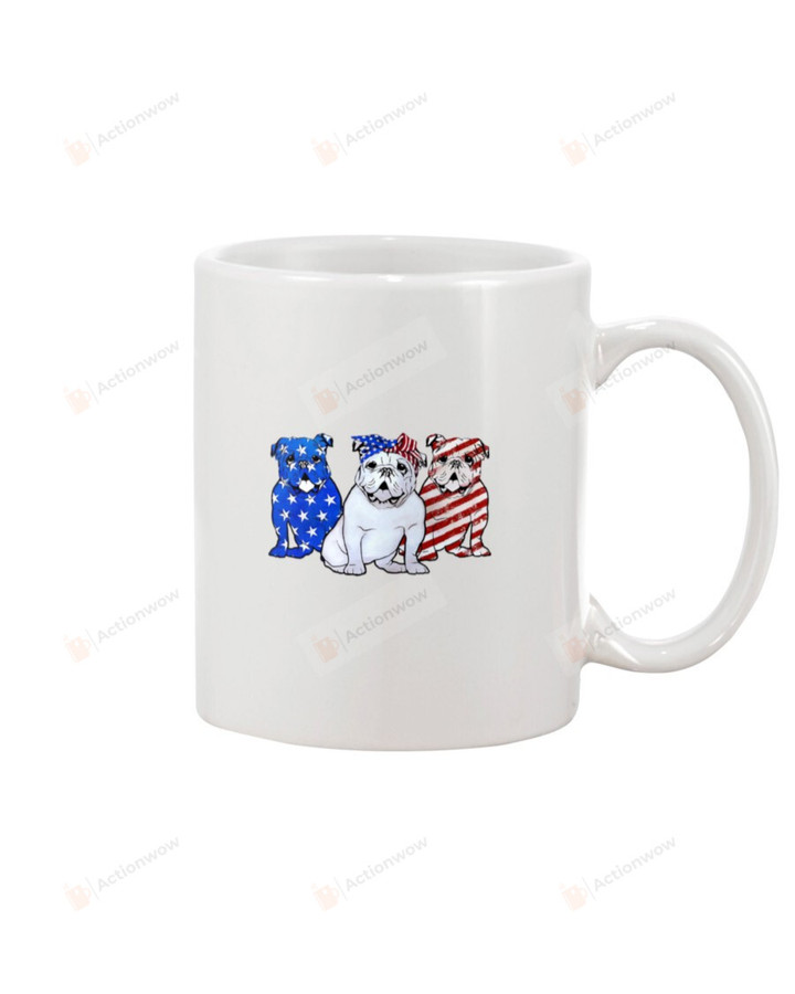 Bulldog Happy Independence Day Mug Gifts For Birthday, Thanksgiving Anniversary Ceramic Coffee 11-15 Oz
