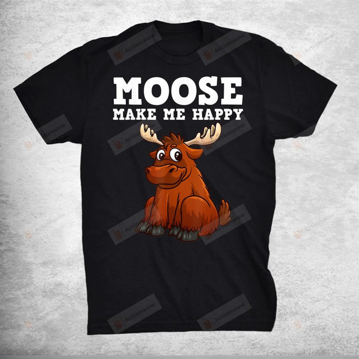 Funny Moose For Kids Boys Girls Antler Fallow Deer Animal T-Shirt