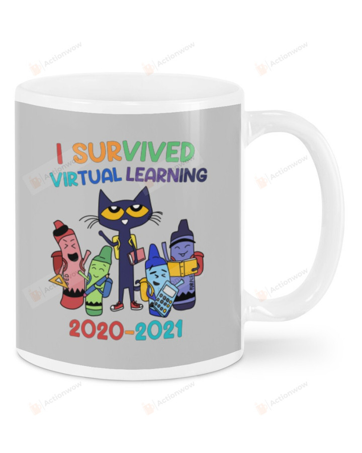 I Survived Virtual Learning Ceramic Mug Great Customized Gifts For Birthday Christmas Thanksgiving 11 Oz 15 Oz Coffee Mug