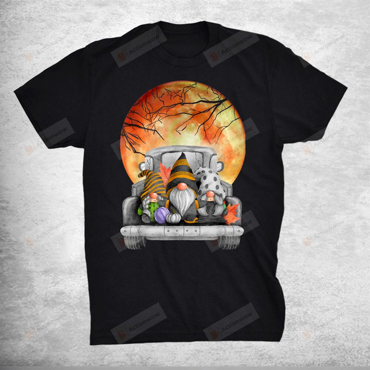 Harvest Fall Halloween Moon Gnomes Truck Bed Goth Cute Spook T-Shirt