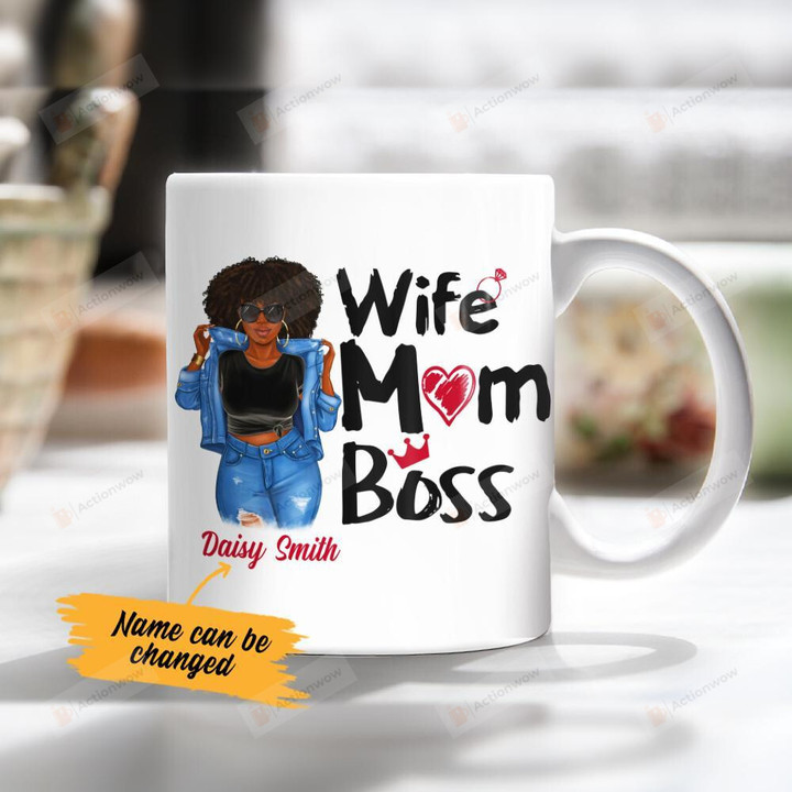 Personalized Wife Mom Boss Mug Gifts For Her, Mother's Day ,Birthday, Anniversary Customized Name Ceramic Coffee Mug 11-15 Oz
