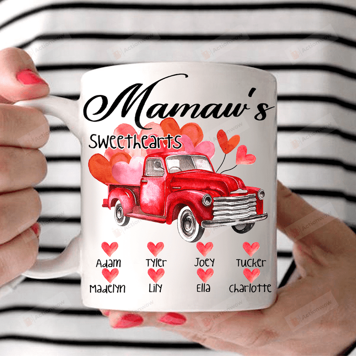 Personalized Mamaw's Sweethearts - Truck Artwork White Mugs Ceramic Mug 11 Oz 15 Oz Coffee Mug