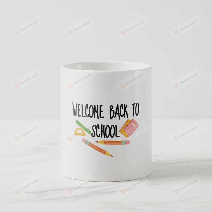 Welcome Back to School Notebook Pencil Design White Mugs Ceramic Mug Great Customized Gifts For Birthday Christmas Thanksgiving Back To School Day 11 Oz 15 Oz Coffee Mug