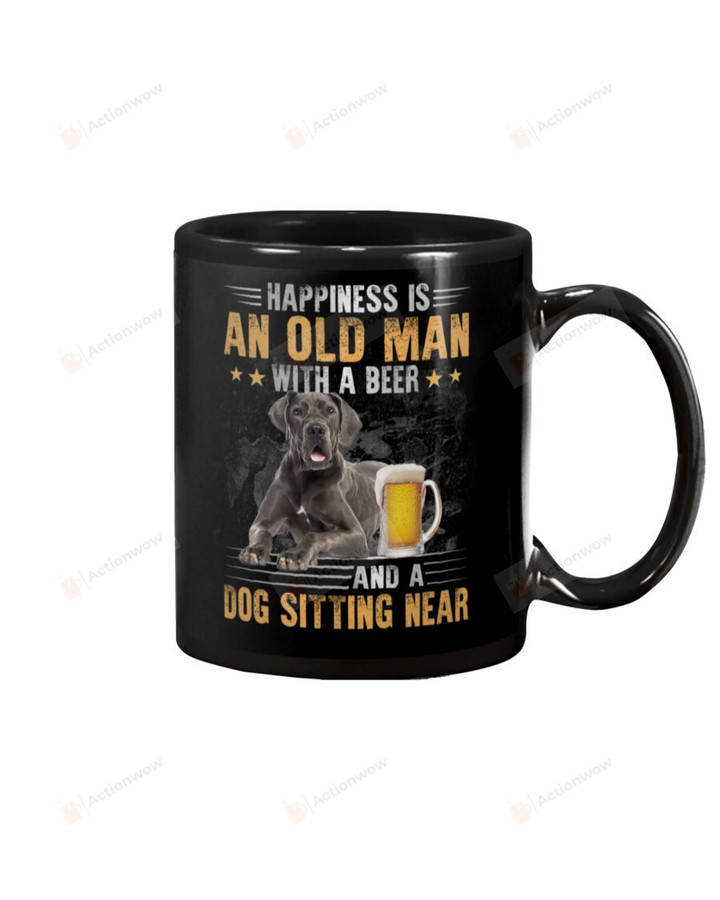 Great Dane Old Man With A Dog Mug Gifts For Dog Mom, Dog Dad , Dog Lover, Birthday, Thanksgiving Anniversary Ceramic Coffee 11-15 Oz