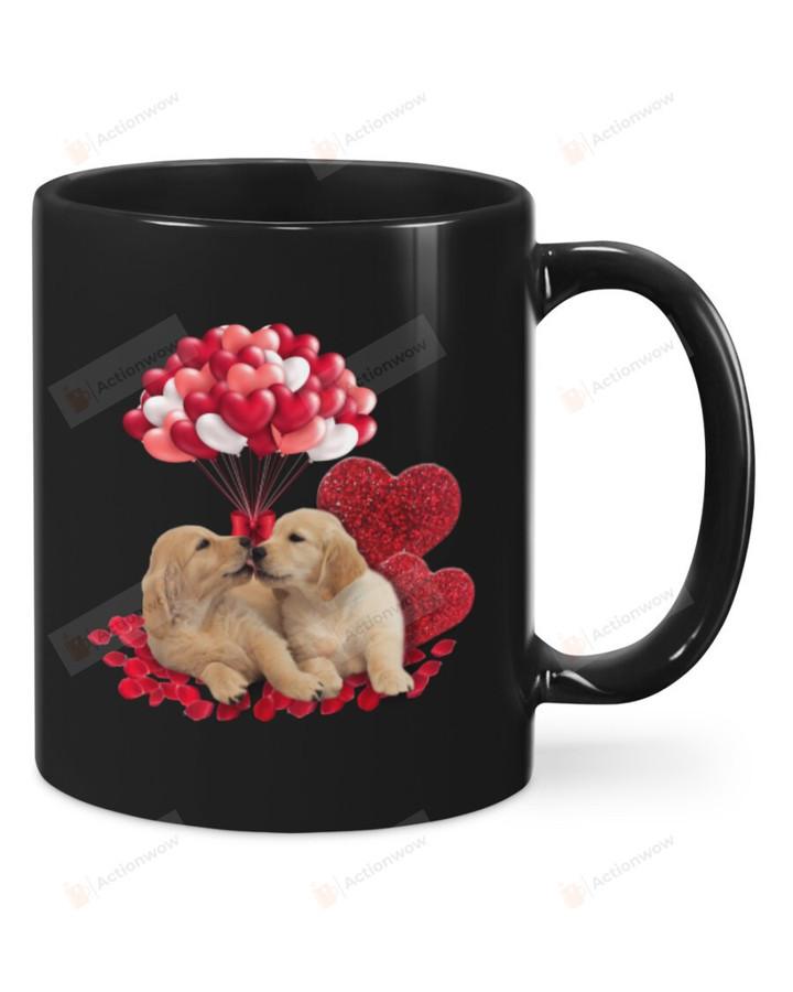 Golden Retriever - Heart Of Love Mug, Happy Valentine's Day Gifts For Couple Lover ,Birthday, Thanksgiving Anniversary Ceramic Coffee 11-15 Oz