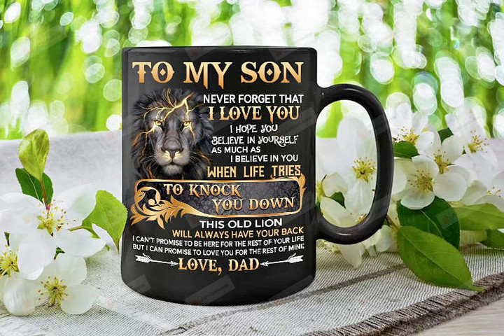 Personalized To My Son Mug, Lion Mug, When Life Tries To Knock You Down, Ceramic Mug Great Customized Gifts For Birthday Christmas 11oz 15oz Coffee Mug
