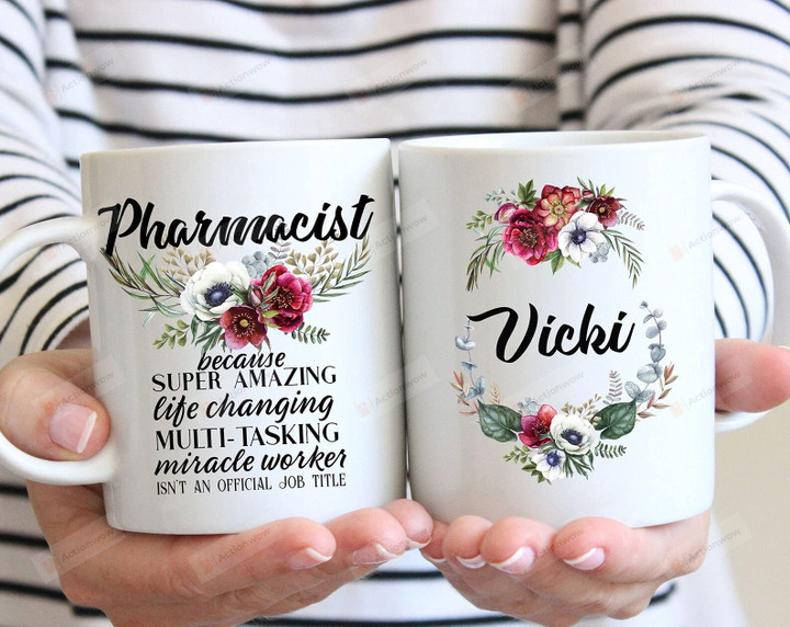 Personalized Pharmacist S-Uper A-Mazing Mug Gifts For Man Woman Friends Coworkers Employee Family Best Gifts Idea Office Mug Special Presents For Birthday Christmas Thanksgiving