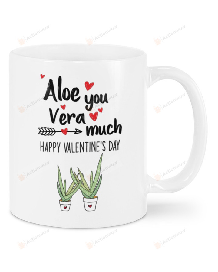 Aloe You Vera Much Cactus Mug, Happy Valentine's Day Gifts For Couple Lover ,Birthday, Thanksgiving Anniversary Ceramic Coffee 11-15 Oz