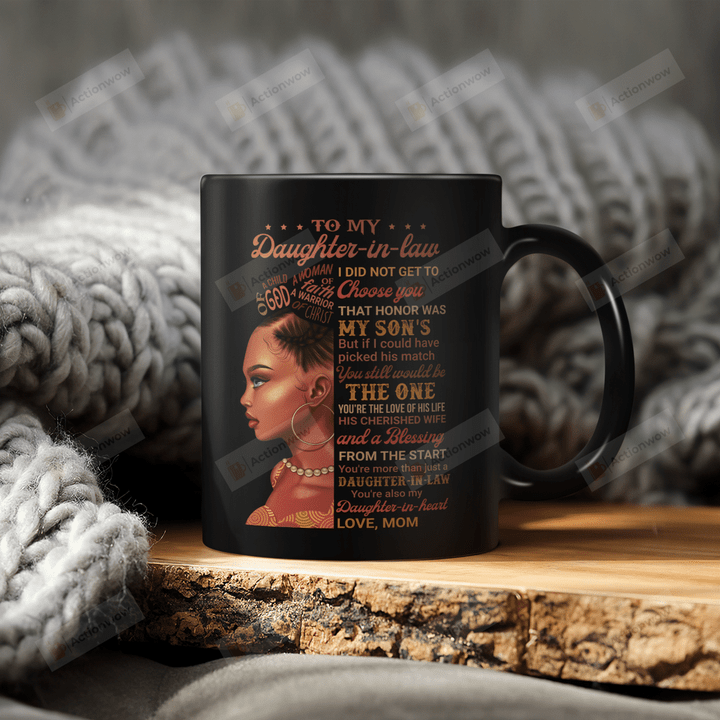 Personalized To My Daughter-in-law From Mom, From The Start, Side Of Black Girl Art Mugs Ceramic Mug 11 Oz 15 Oz Coffee Mug