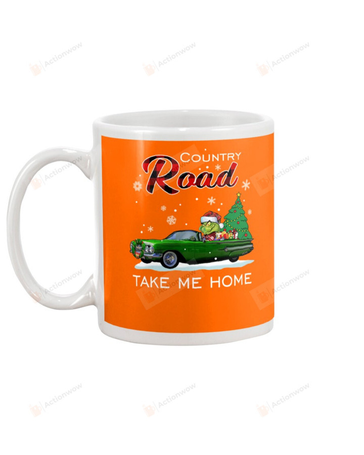 Country Road, Take Me Home, The Grinch On Car, Christmas Mugs Ceramic Mug 11 Oz 15 Oz Coffee Mug