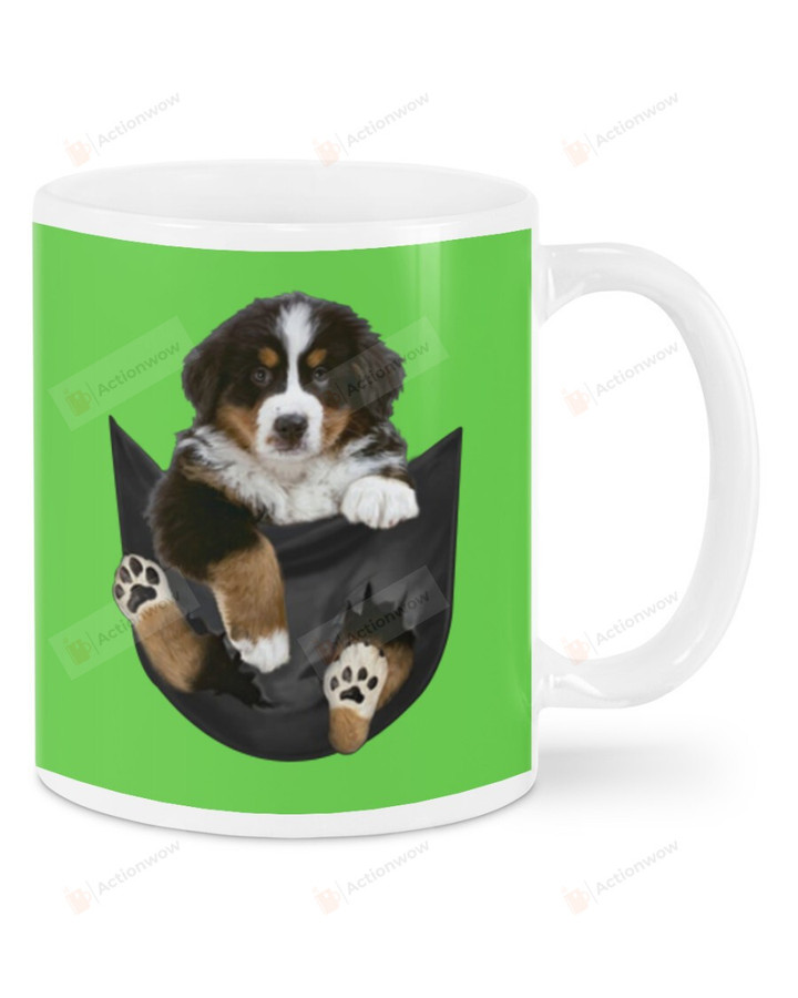 Bernese Mountain Dog In Pocket White Mugs Ceramic Mug 11 Oz 15 Oz Coffee Mug, Great Gifts For Thanksgiving Birthday Christmas