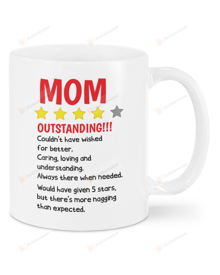 Funny Gifts to Mom Mom Rating Mug Caring Loving and Understanding Mug Coffee Mug Gifts to Mom Best Mother's Day Mug Gifts for Mom from Son Daughter Funny Mom Gifts Mom Mug